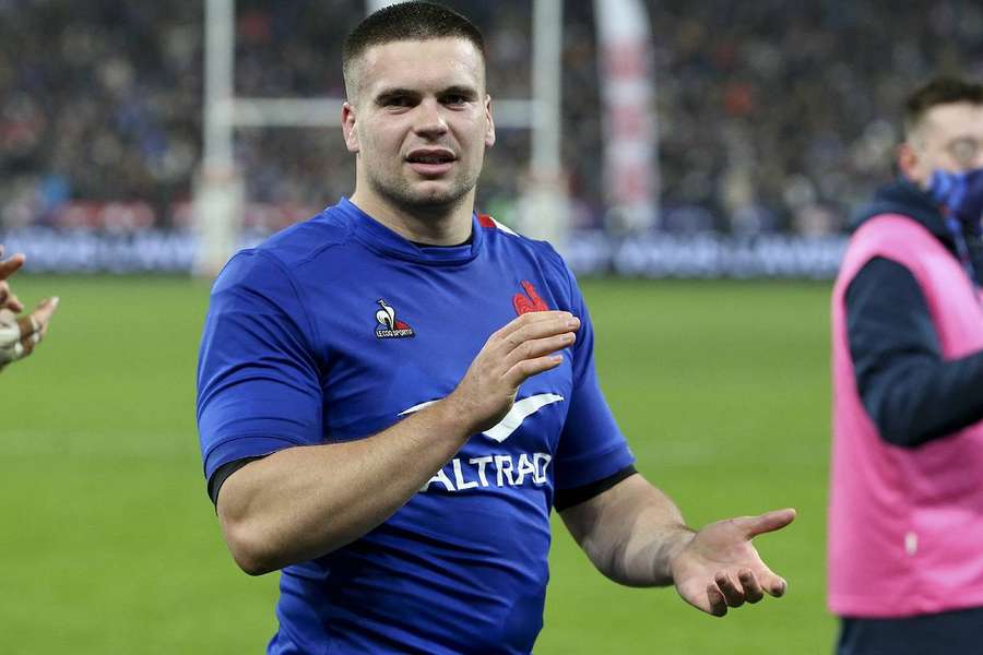 Gaëtan Barlot lors de la Tournée d'automne de rugby à XV 2021 avec les Bleus.