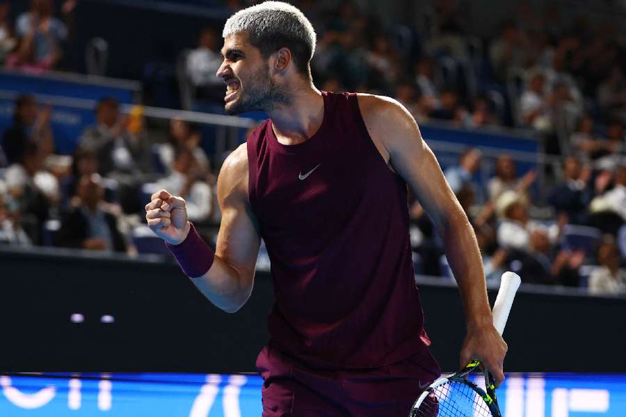 Alcaraz celebrates winning point