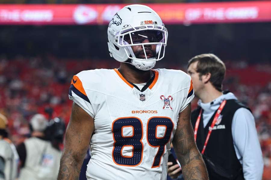 Marcedes Lewis with the Broncos during the 2025 season