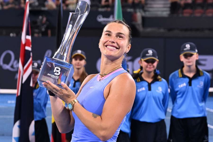 Sabalenka, feliz con el título.