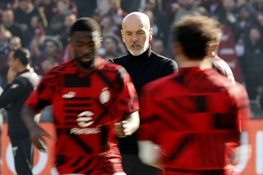AC Milan coach Stefano Pioli during the warm up before the match