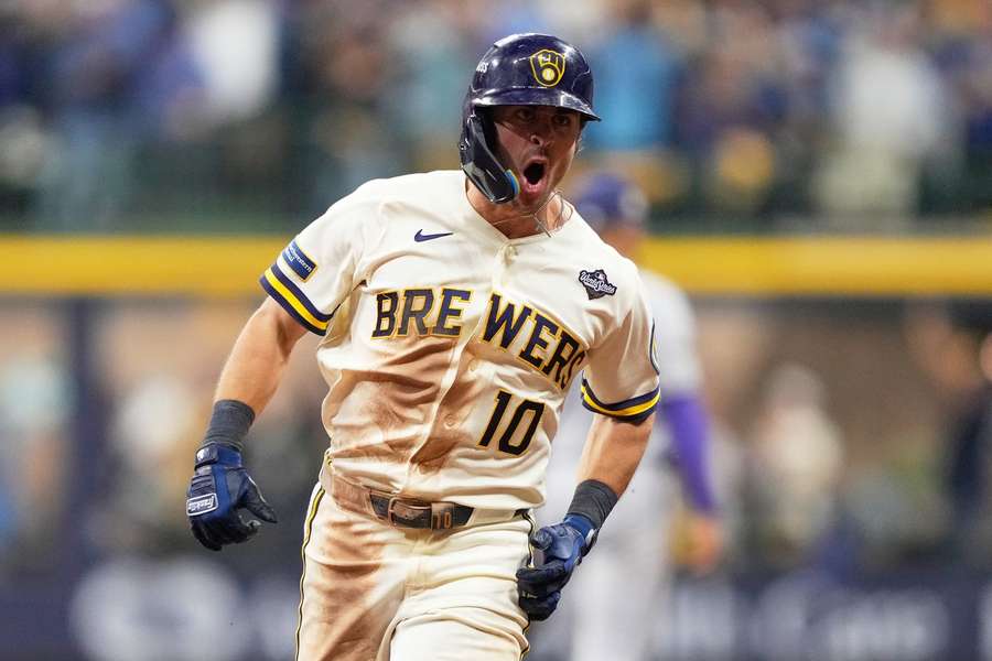 Sal Frelick celebrates home run in Game 2 of 2026 World Series Sal Frelick celebrates home run in Game 2 of 2026 World Series
