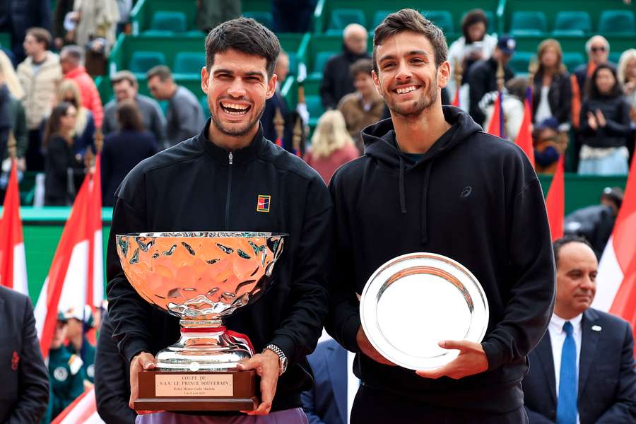 Alcaraz and Musetti with their trophies