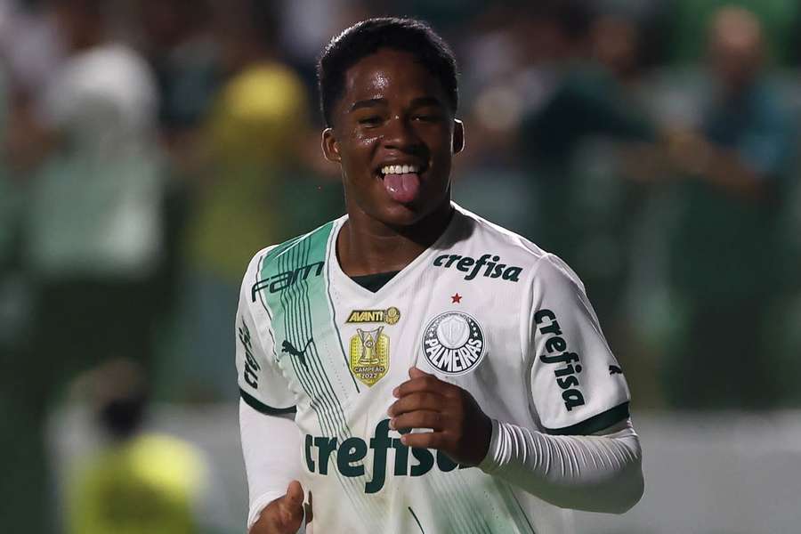Endrick fez um dos golos do Palmeiras diante do Goiás