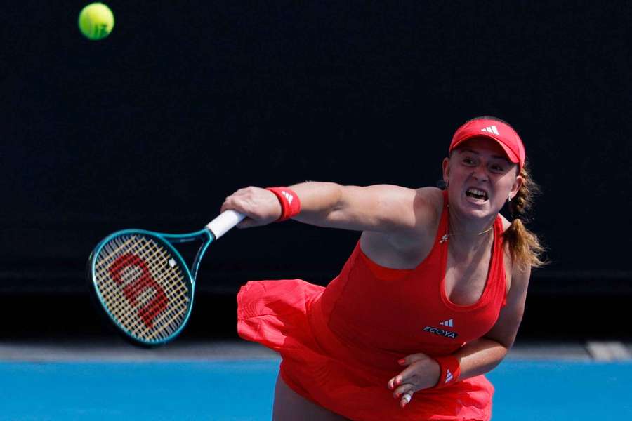 Jelena Ostapenko in action during the Australian Open