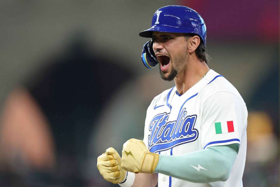 Italy's Jac Caglianone celebrates during win over Puerto Rico at 2026 World Baseball Classic Italy's Jac Caglianone celebrates during win over Puerto Rico at 2026 World Baseball Classic