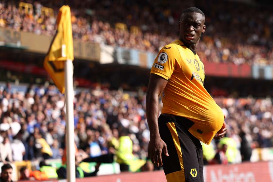 Portuguese defender Tote Gomes looks for the ball, perhaps, during the English Premier League football match between Wolverhampton Wanderers and Chelsea