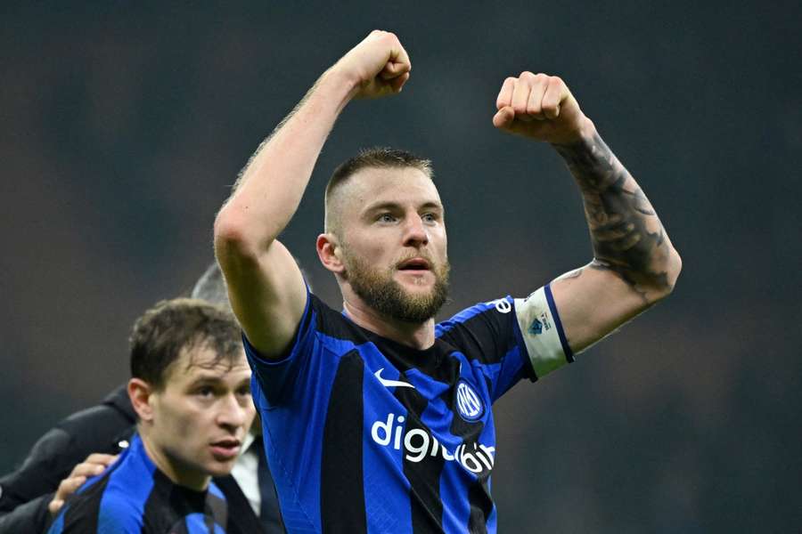 Inter Milan's Milan Skriniar celebrates