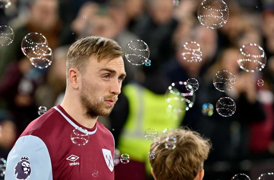 West Ham's Jarrod Bowen leads out the team through the bubbles ahead of the match against Leicester City West Ham's Jarrod Bowen leads out the team through the bubbles ahead of the match against Leicester City