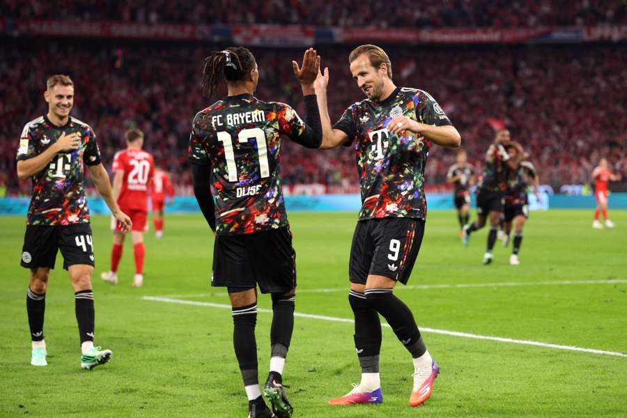Olise und Kane trafen zusammen fünf Mal gegen Union. Olise und Kane trafen zusammen fünf Mal gegen Union.