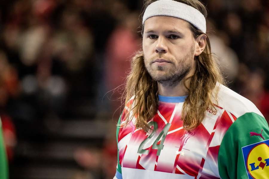 Mikkel Hansen i kampen mod Saudi-Arabien.