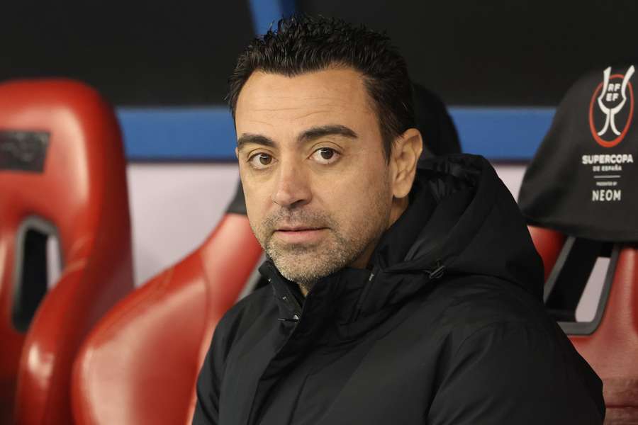 Xavi lors de la demi-finale de Supercoupe face au Betis.