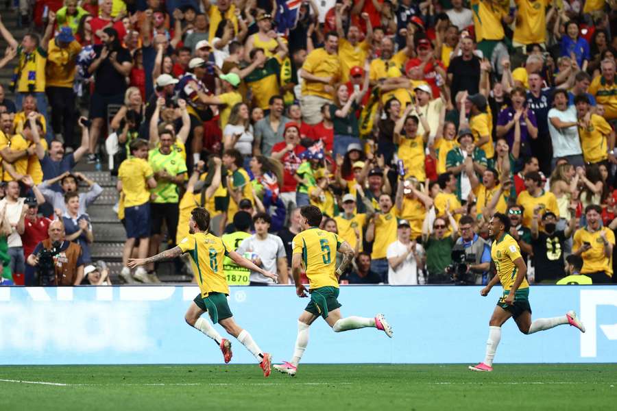 Metcalfe celebrates his goal against Turkey