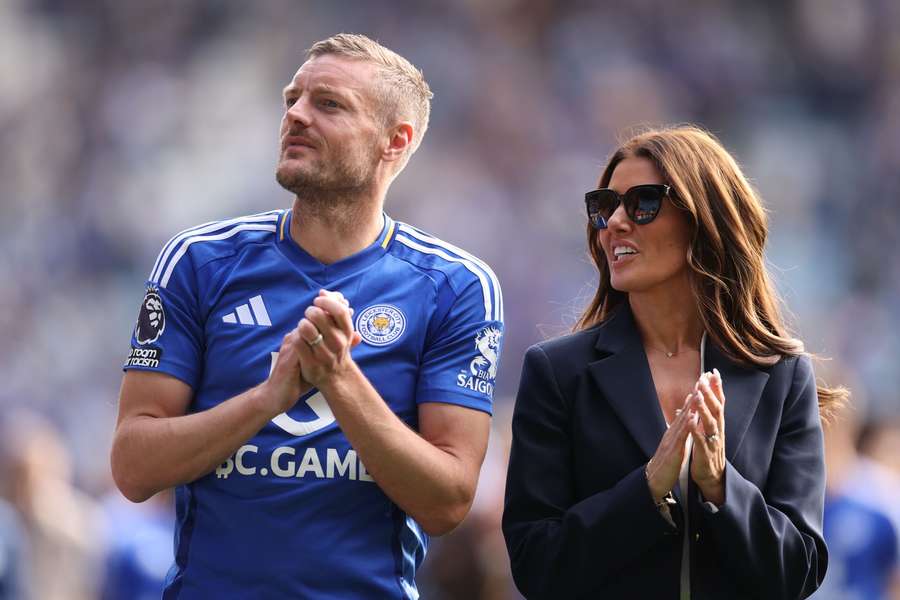 Jamie Vardy arrived in Milan with his wife Rebekah Vardy on Monday