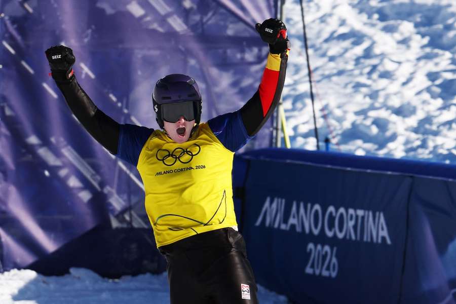 Leon Ulbricht nach seinem zweiten Lauf im Snowboardcross Leon Ulbricht nach seinem zweiten Lauf im Snowboardcross