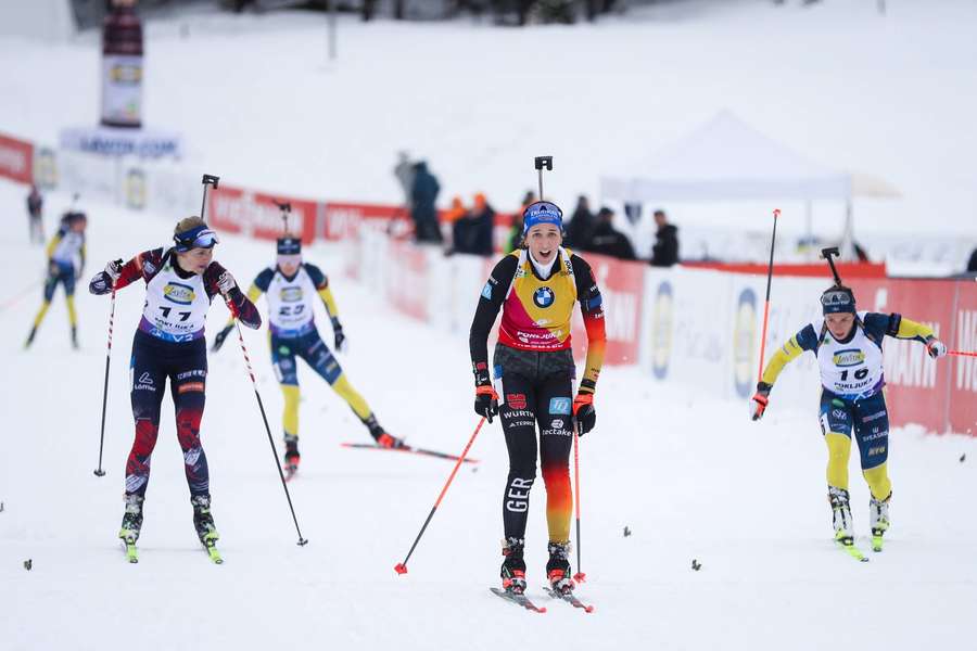Franziska Preuß hat gut Chancen auf Gesamtweltcup.