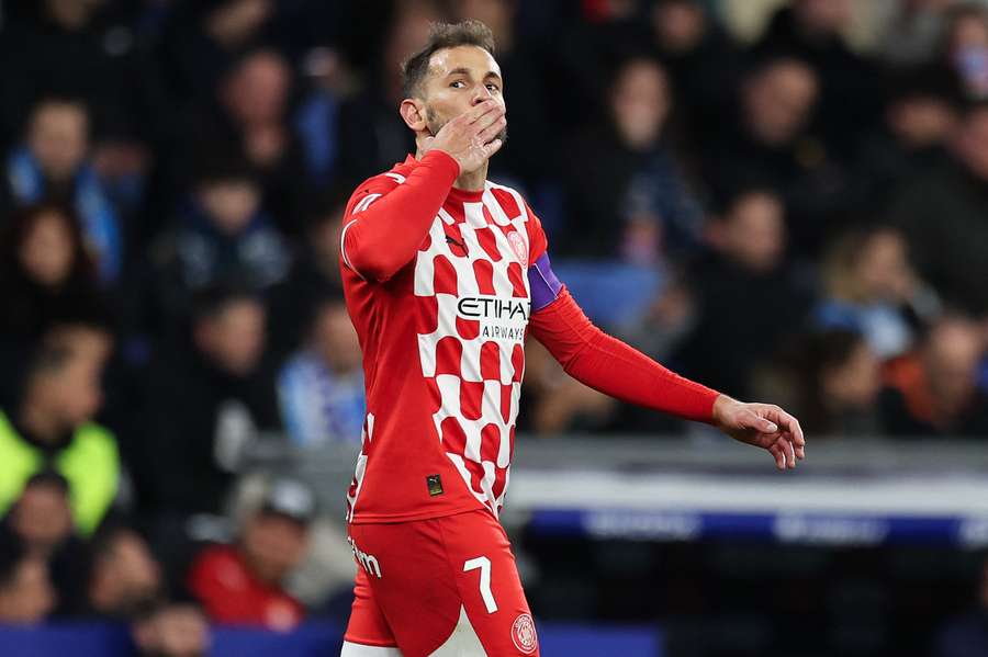 Christian Stuani celebrates his goal for Girona