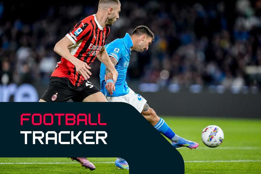 Matteo Politano scores the first goal during the Serie A match between Napoli and AC Milan