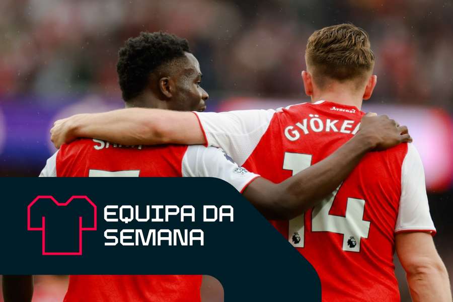 Bukayo Saka e Viktor Gyokeres, do Arsenal