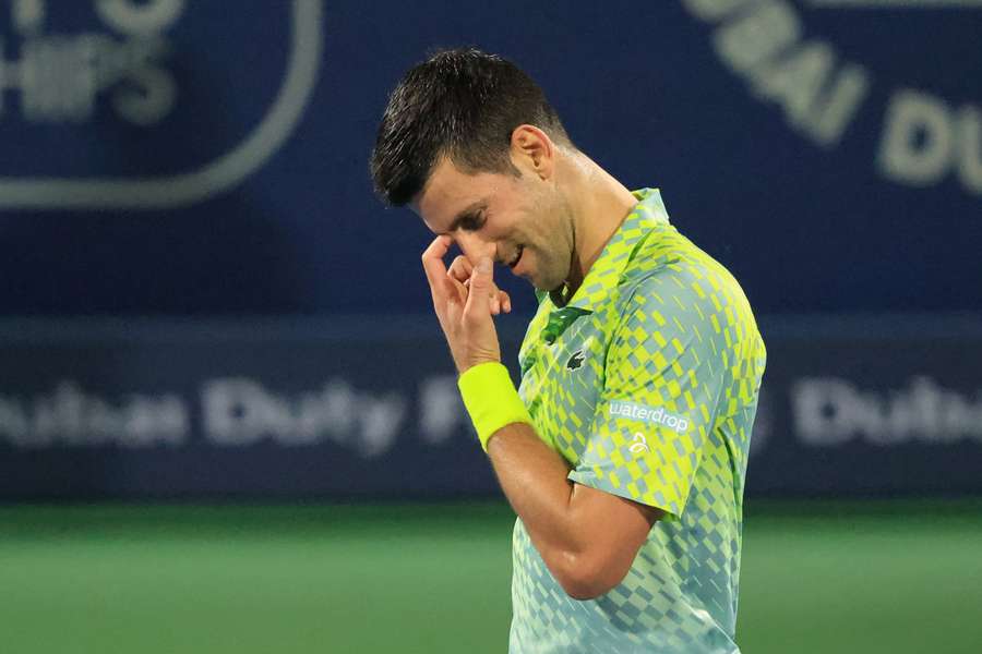Djokovic samedi lors de la demi-finale perdue face à Medvedev à Dubaï.