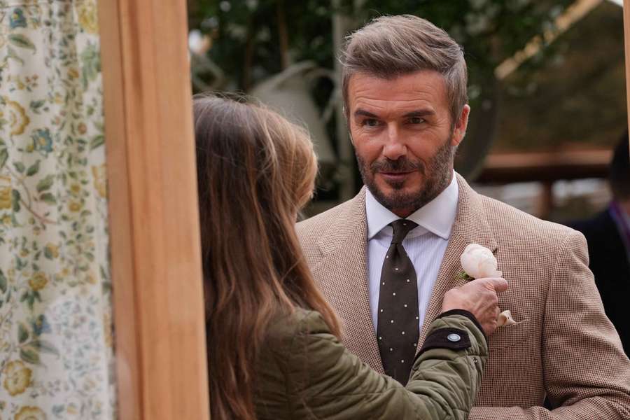 Sir David Beckham podczas wystawy kwiatów RHS Chelsea Flower Show w Royal Hospital Chelsea w Londynie, Wielka Brytania, 18 maja 2026 r.