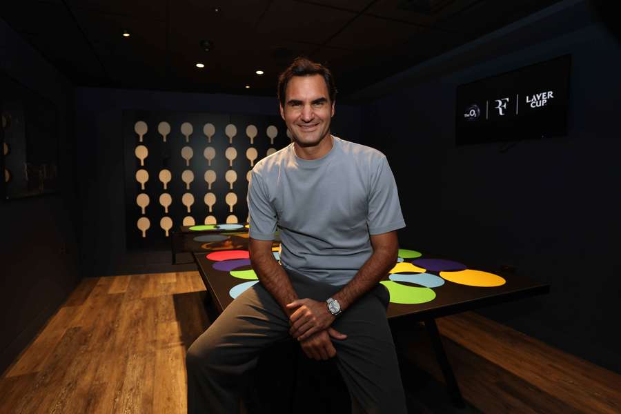 Roger Federer nella nuova RF Room alla O2 Arena Roger Federer nella nuova RF Room alla O2 Arena