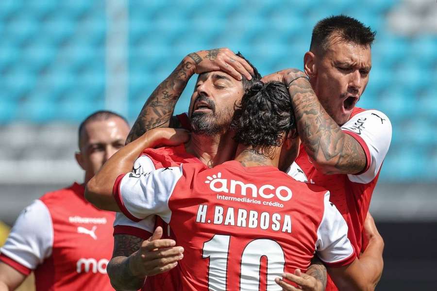 A festa do SC Braga na vitória por 4-1 diante do Académico Viseu