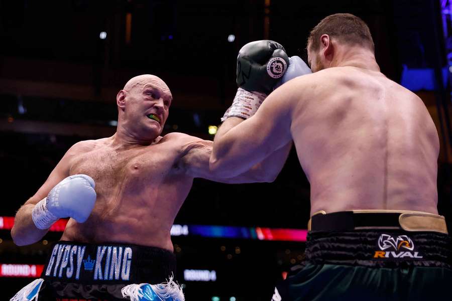 Tyson Fury in action during his fight against Arslanbek Makhmudov