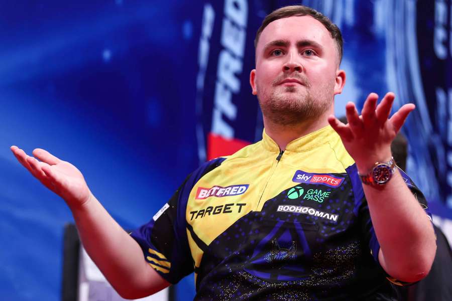 Luke Littler during his World Matchplay quarter-final against Josh Rock