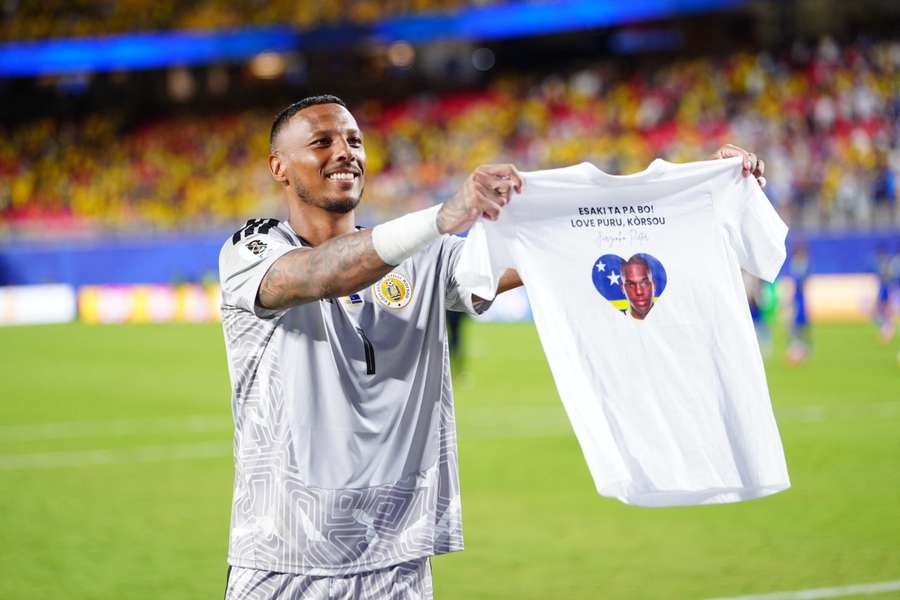 Curacao's Eloy Room after the World Cup game against Ecuador