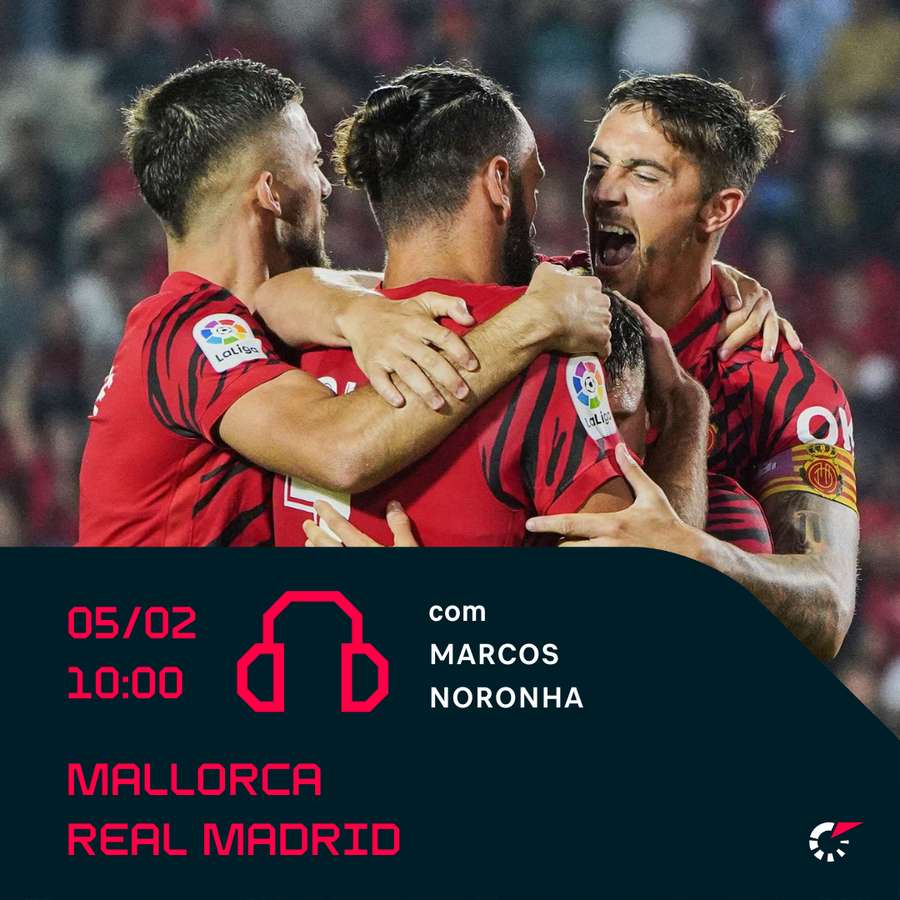 Mallorca x Real Madrid terá narração ao vivo no Flashscore Brasil