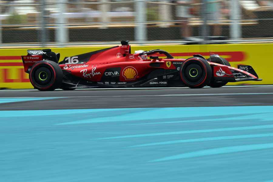Ferrari driver Charles Leclerc races