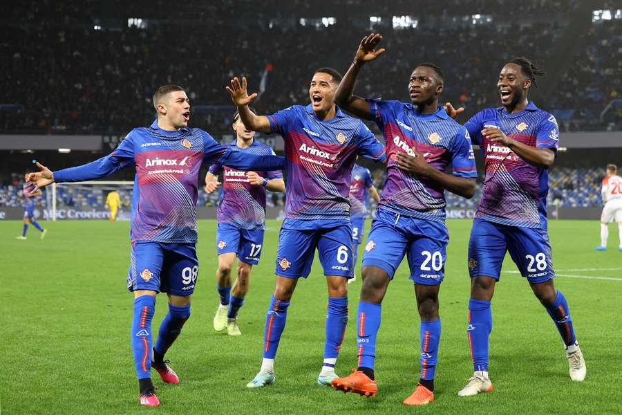 Cremonese celebrate knocking the favourites out of the cup