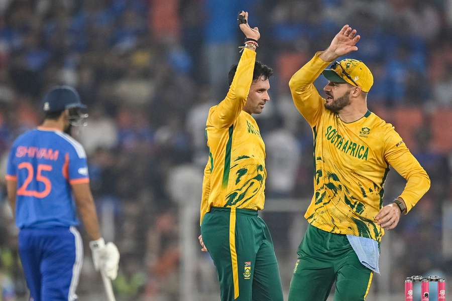 Keshav Maharaj recorded figures of 3-24 as South Africa thumped India in Ahmedabad