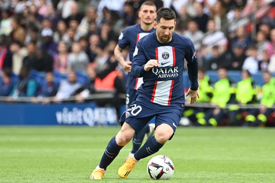 Lionel Messi podczas meczu z Lorient 