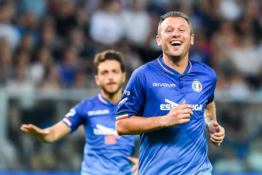 Antonio Cassano, durante um jogo de beneficência em 2018.