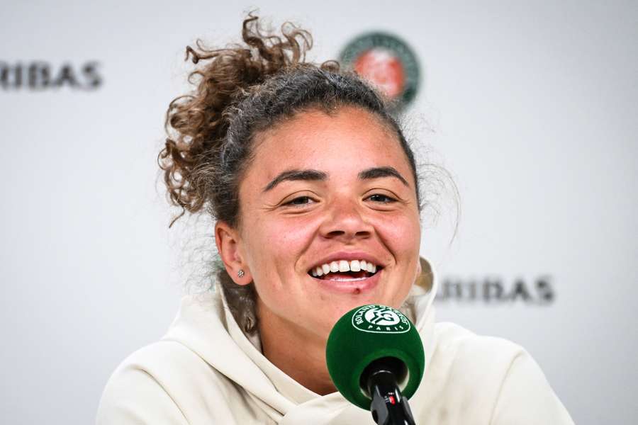 Jasmine Paolini en conférence de presse.