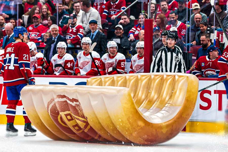 An unexpected object made its way onto the ice in Montreal