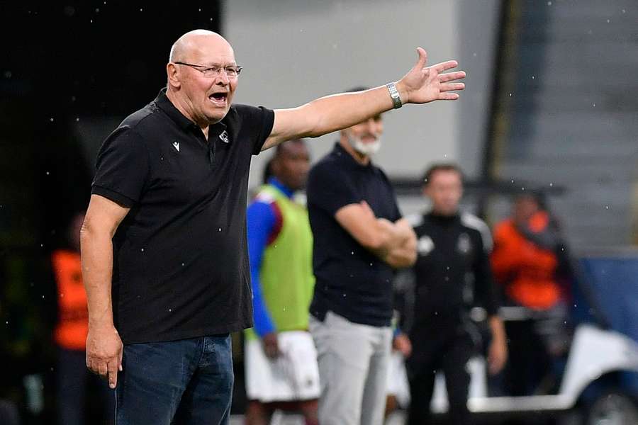 Trenér Plzně Miroslav Koubek během utkání s Jabloncem.