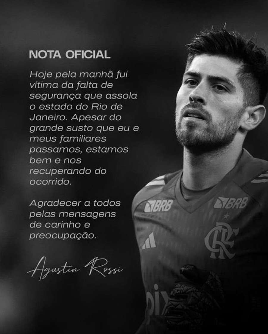 Nota do goleiro rubro-negro Nota do goleiro rubro-negro