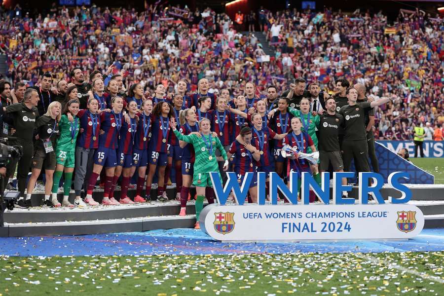 Il Barcellona festeggia la Champions League