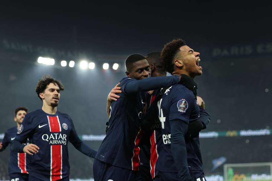 Doué laissant exprimer sa joie après le 1-0.