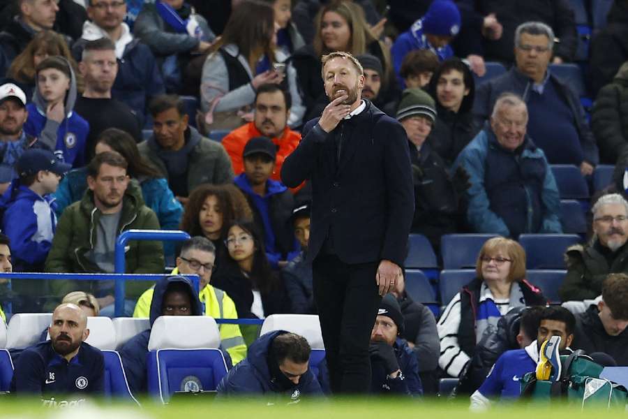 Graham Potter durante derrota para o Aston Villa