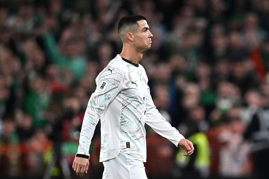 Cristiano Ronaldo was sent off against the Republic of Ireland