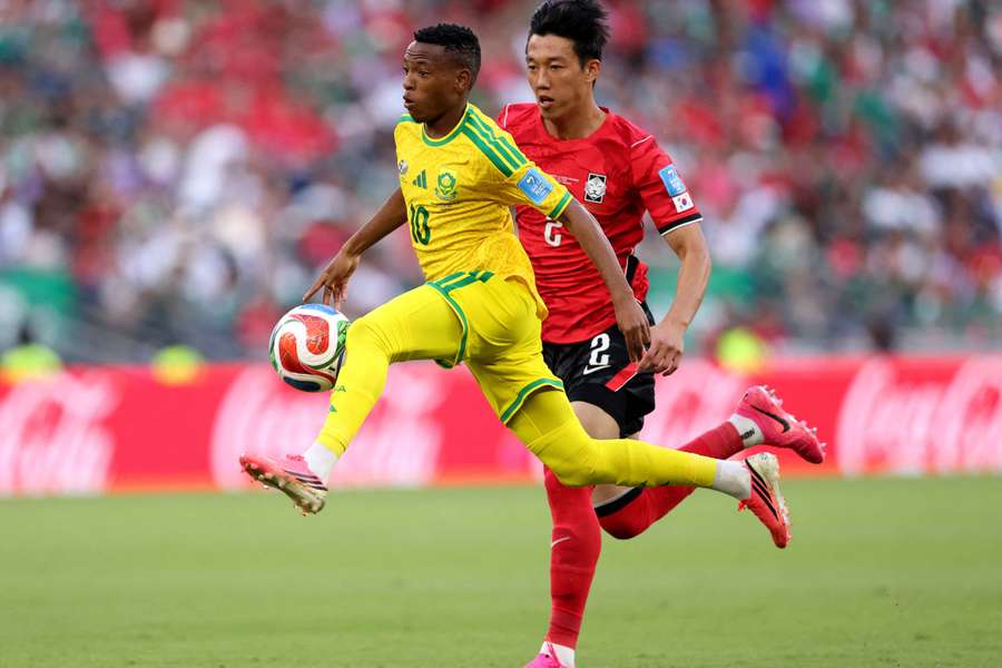Relebohile Mofokeng in action for South Africa at the World Cup
