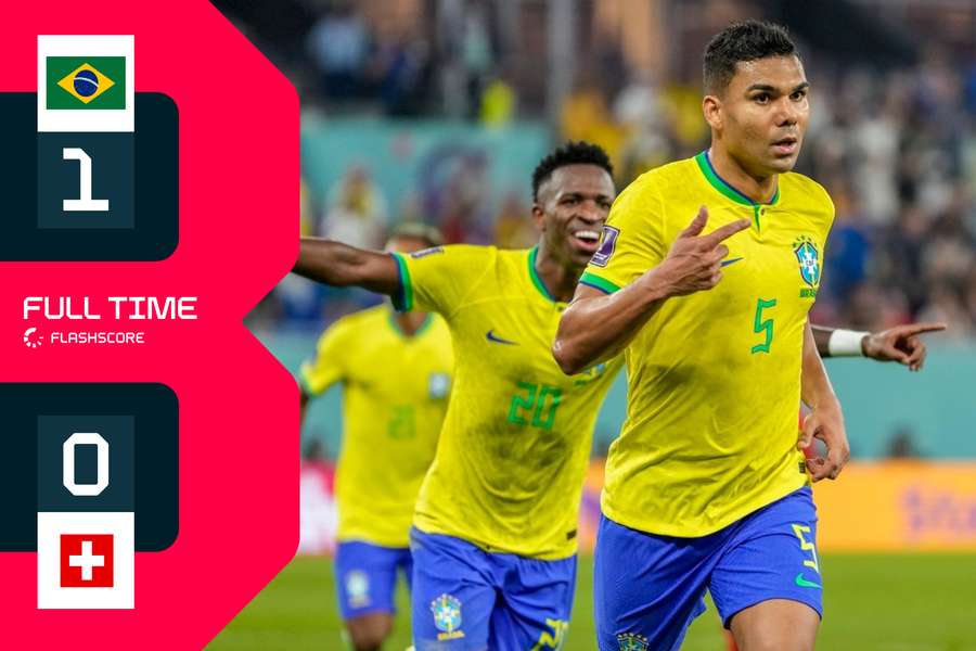 Brazilië wint door goal Casemiro van Zwitserland en gaat naar de achtste finales