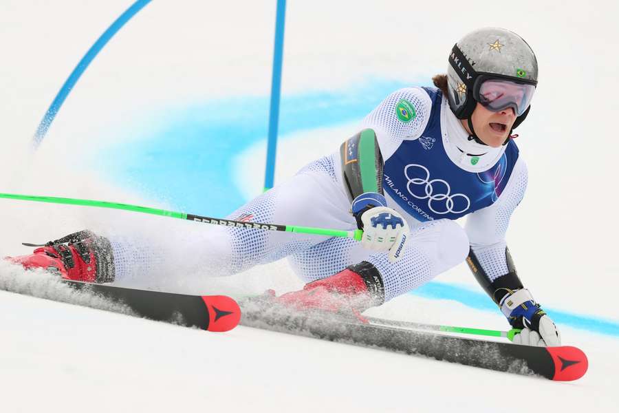 Lucas Pinheiro em disputa em que levou ao ouro olímpico no slalom gigante Lucas Pinheiro em disputa em que levou ao ouro olímpico no slalom gigante