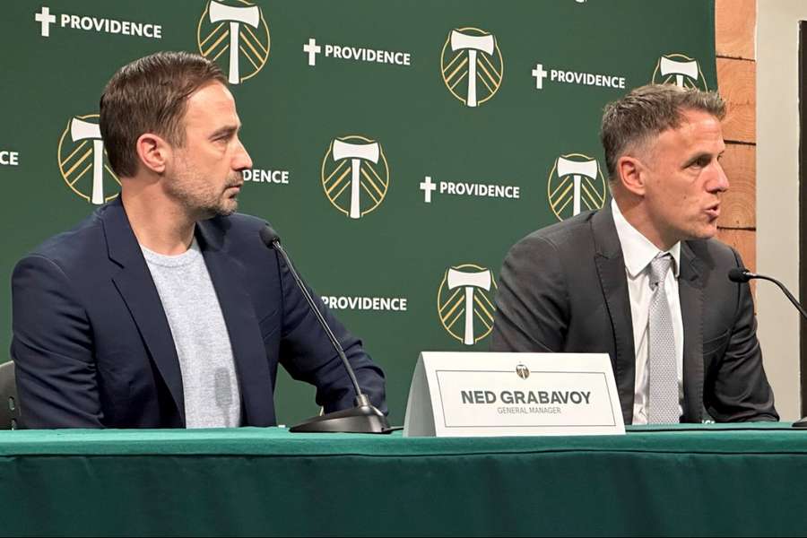 Portland Timbers head coach Phil Neville (R) says the team are looking to bring in a top player to strengthen them ahead of the new MLS season