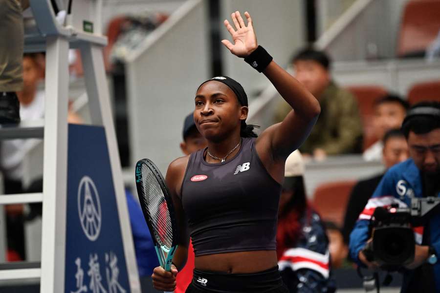 Gauff celebrates her win