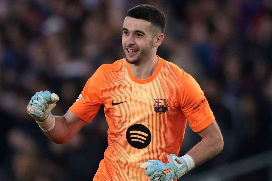 Joan Garcia avec le Barça en Ligue des champions. Joan Garcia avec le Barça en Ligue des champions.